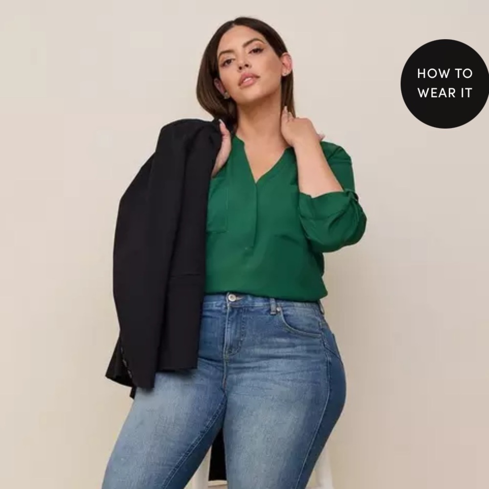 Torrid Green Harper Georgette Blouse